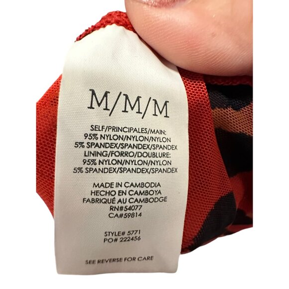 💰BOGO💰New CAbi Red Leopard Print Siren Wrap Dress sz M - Picture 11 of 11